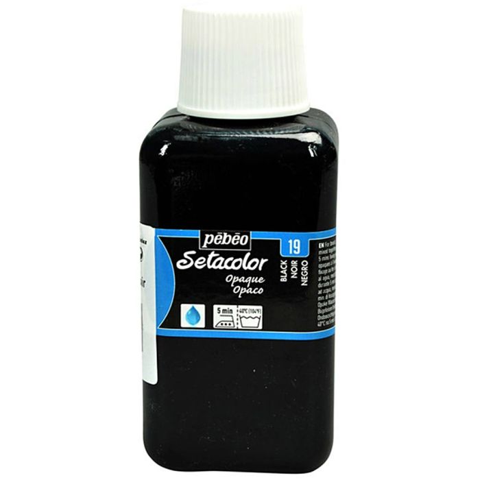 Vernice per tessuti Pébéo Setacolor, nero, 250 ml/ 1 bott.