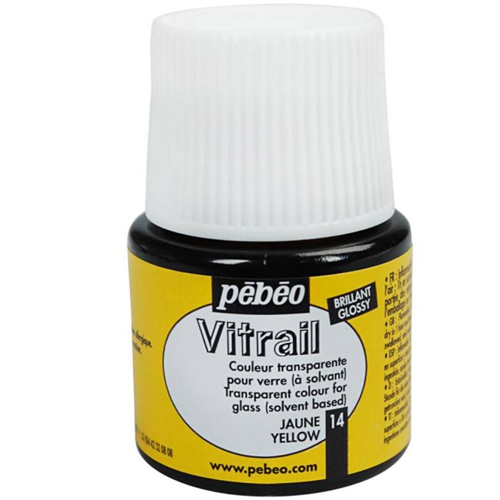 Vernice trasparente per vetro colorato, giallo, 45 ml/ 1 bott.