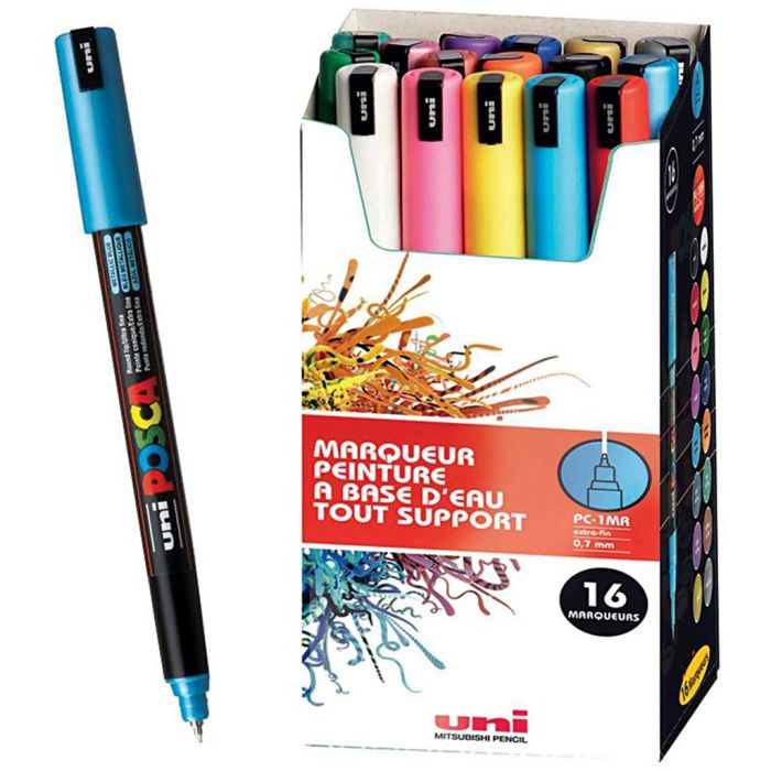 Set di pennarelli Posca, PC-1MR, dim. PC-1MR, colori asst., 16 pz/ 1 conf.