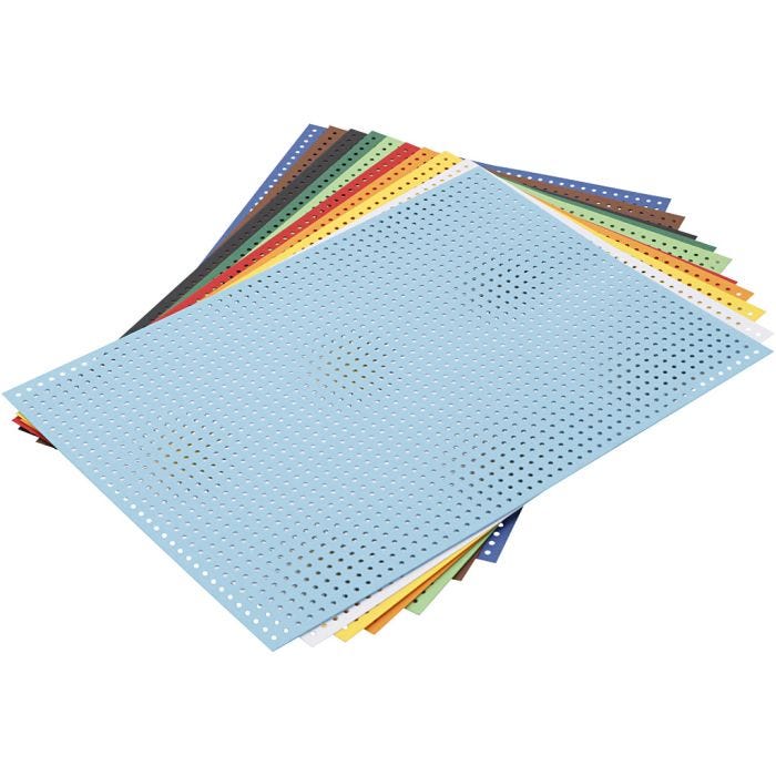 Cartoncino punto croce, misura 17,5x24,5 cm, colori asst., 10 fgl./ 1 conf.
