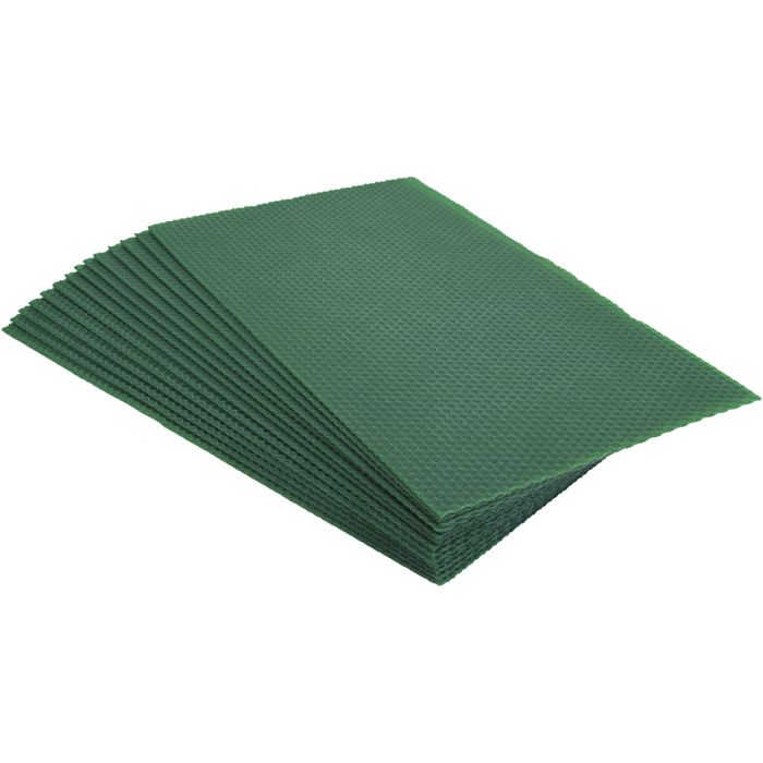 Fogli di cera d'api, misura 20x33 cm, verde, 1 kg, 14 pz/ 1 conf.