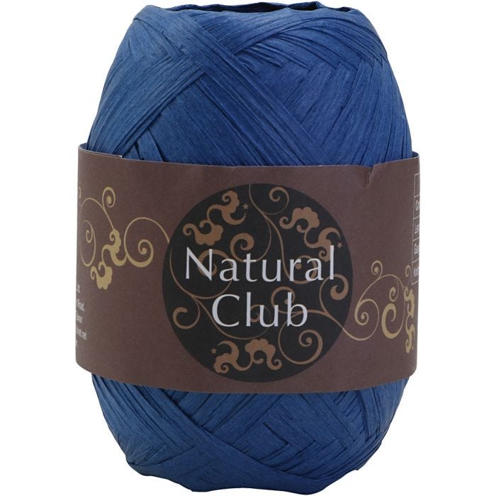 Filato di rafia di carta, blu, 75 m/ 1 pz