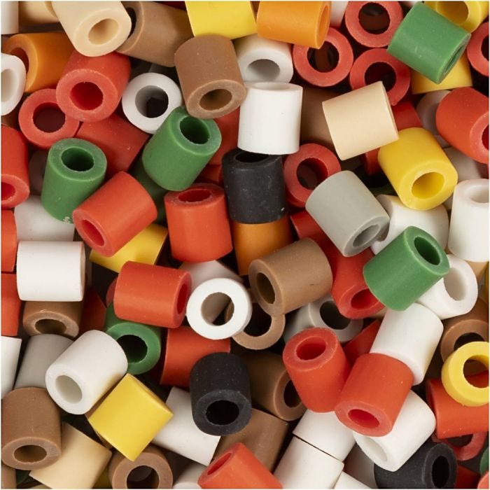 Perline NABBI BioBeads, misura 5x5 mm, misura buco 2,5 mm, medium, colori natalizi, 3400pz/ 1 conf.