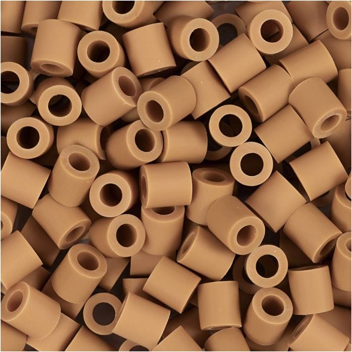 Perline NABBI BioBeads, misura 5x5 mm, misura buco 2,5 mm, medium, caramel, 1000 pz/ 1 conf.