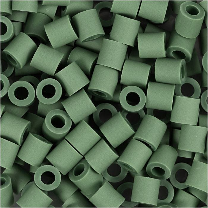 Perline NABBI BioBeads, misura 5x5 mm, misura buco 2,5 mm, medium, verde scuro, 1000 pz/ 1 conf.