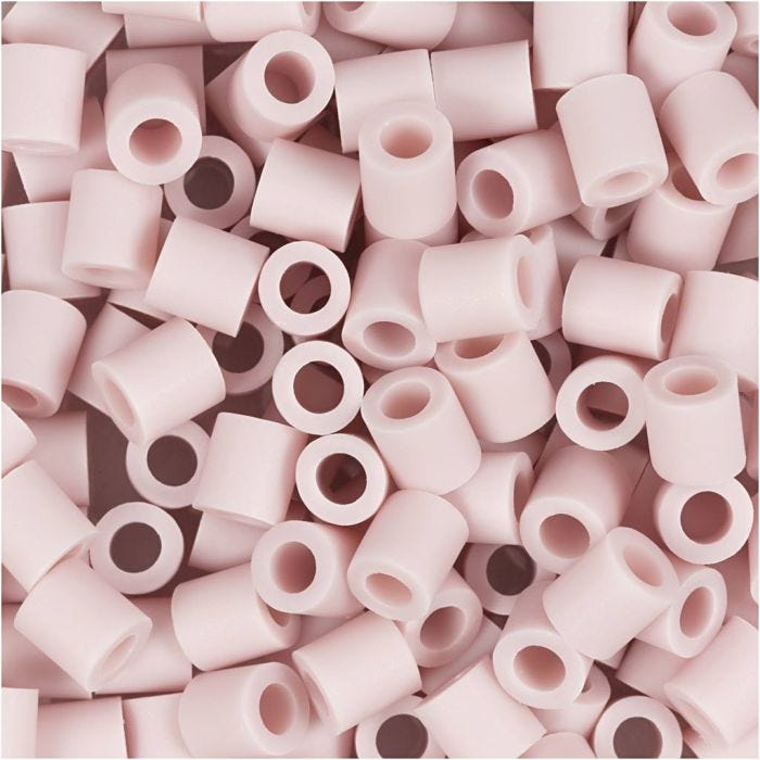 Perline NABBI BioBeads, misura 5x5 mm, misura buco 2.5 mm, medium, rosa chiaro, 1000 pz/ 1 conf.