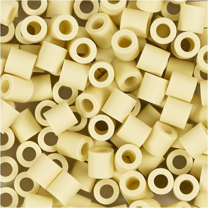 Perline NABBI BioBeads, misura 5x5 mm, misura buco 2.5 mm, medium, giallo chiaro, 1000 pz/ 1 conf.