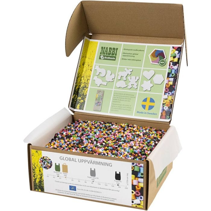 Perline NABBI BioBeads, misura 5x5 mm, medium, colori standard, 55000 pz/ 1 conf.