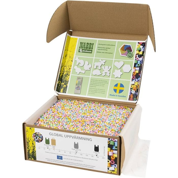 Perline NABBI BioBeads, misura 5x5 cm, medium, colori pastello, 55000 pz/ 1 conf.