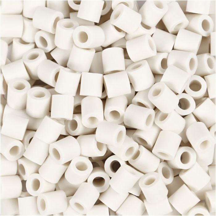 Perline NABBI BioBeads, misura 5x5 mm, misura buco 2.5 mm, medium, bianco, 3000 pz/ 1 conf.