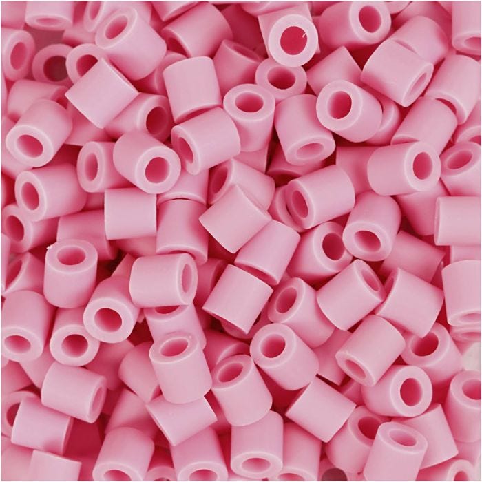 Perline NABBI BioBeads, misura 5x5 mm, misura buco 2.5 mm, medium, rosato, 1000 pz/ 1 conf.