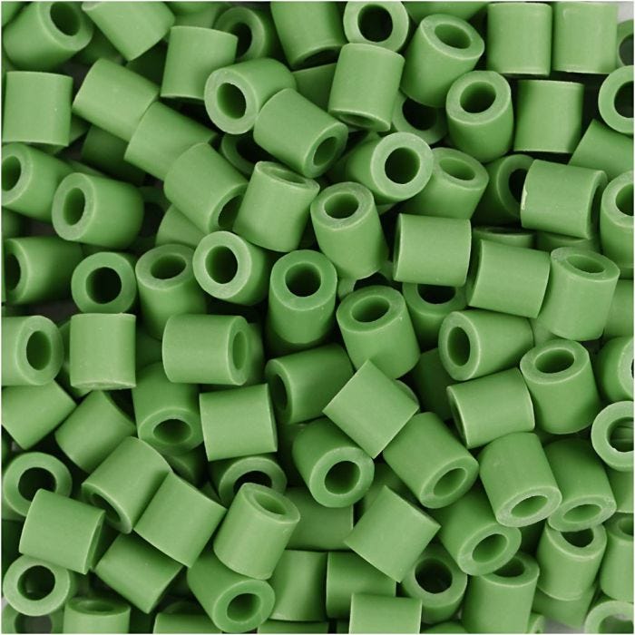 Perline NABBI BioBeads, misura 5x5 mm, misura buco 2.5 mm, medium, verde, 1000 pz/ 1 conf.