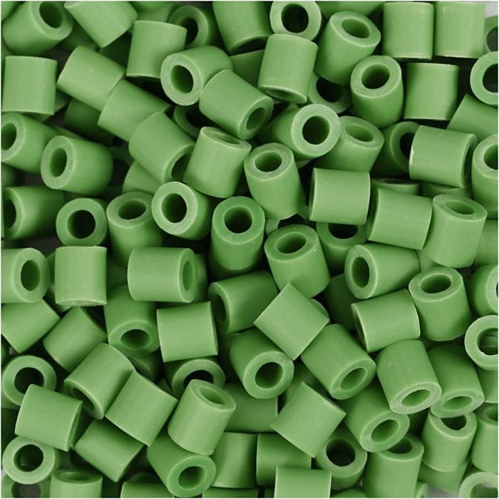 Perline NABBI BioBeads, misura 5x5 mm, misura buco 2.5 mm, medium, verde, 3000 pz/ 1 conf.