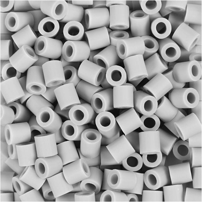 Perline NABBI BioBeads, misura 5x5 mm, misura buco 2.5 mm, medium, grigio, 3000 pz/ 1 conf.