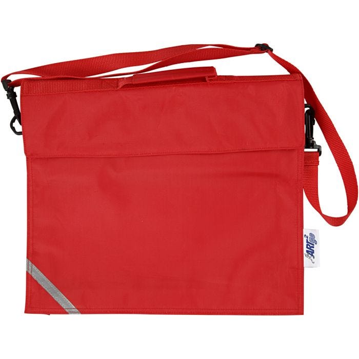 Borsa per la scuola, P: 6 cm, misura 36x31 cm, rosso, 1 pz