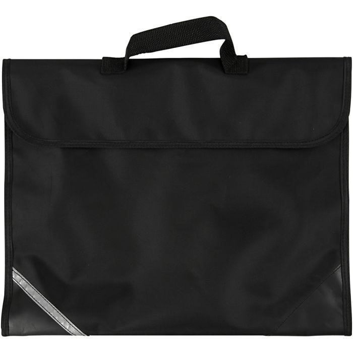 Borsa per la scuola, P: 9 cm, misura 36x29 cm, nero, 1 pz