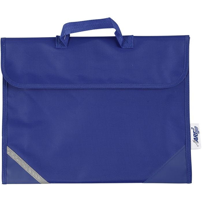 Borsa per la scuola, P: 9 cm, misura 36x29 cm, blu, 1 pz