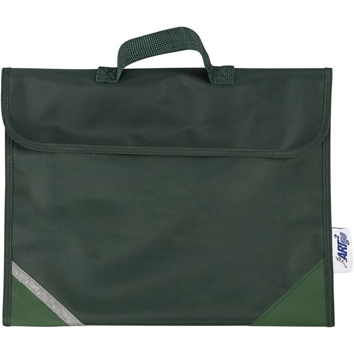 Borsa per la scuola, P: 9 cm, misura 36x29 cm, verde, 1 pz