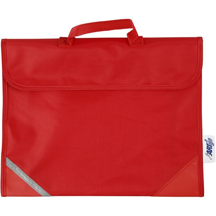 Borsa per la scuola, P: 9 cm, misura 36x29 cm, rosso, 1 pz