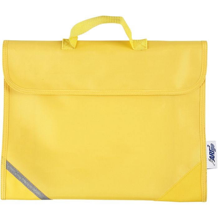 Borsa per la scuola, P: 9 cm, misura 36x29 cm, giallo, 1 pz