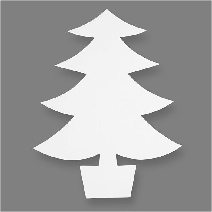 Alberi di Natale, H: 21,5 cm, L: 16,5 cm, 230 g, bianco, 25pz/ 1 conf.