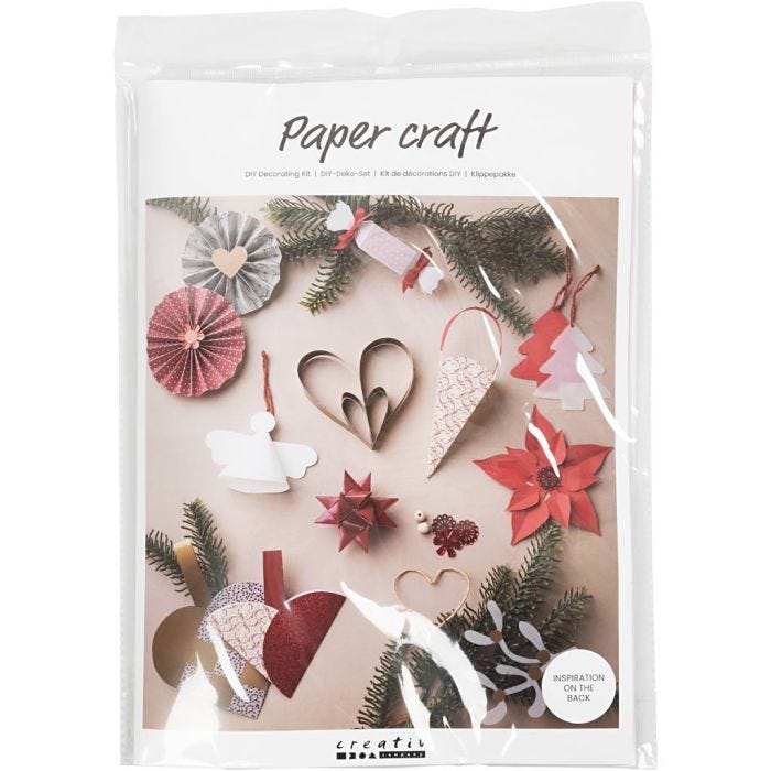Pacchetto per ritaglio, Natale, natural, rosso, bianco, 1 conf.