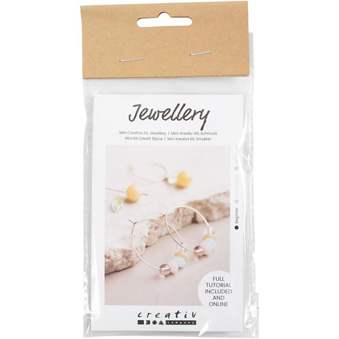 Kit Fai da te Mini Gioielli, Cerchi con perline, 1 conf.
