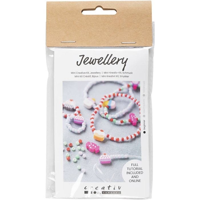 Kit Fai da te Mini Gioielli, Bracciale elastico e anello, 1 conf.