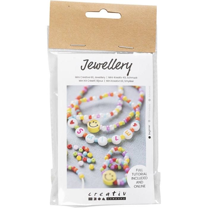 Kit Fai da te Mini Gioielli, Bracciale elastico e anello di barretta, 1 conf.