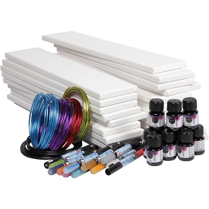 Tele lunghe per acquerello, bianco, 20 pz, 1 set