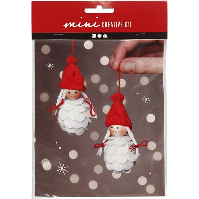 Kit Fai da te Mini, Elfe di Natale, H: 8 cm, 1 conf.