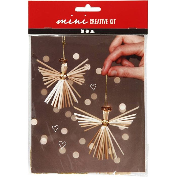 Kit Fai da te Mini, angelo di paglia, 8 cm, 1 conf.