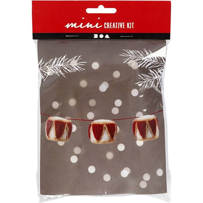 Kit Fai da te Mini, Tamburo, 33 mm, beige, rosso antico, 1 set