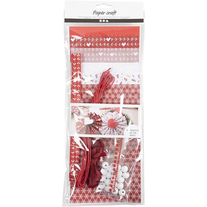 Mix creativo, ritaglio della carta, rosso, bianco, 1 conf.