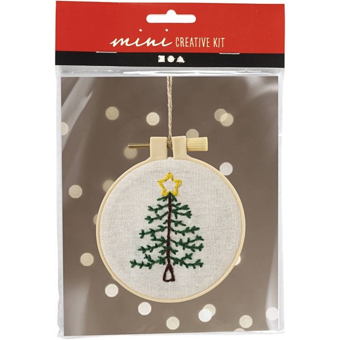 Kit Fai da te Mini Ricamo, Albero di Natale, 1 conf.