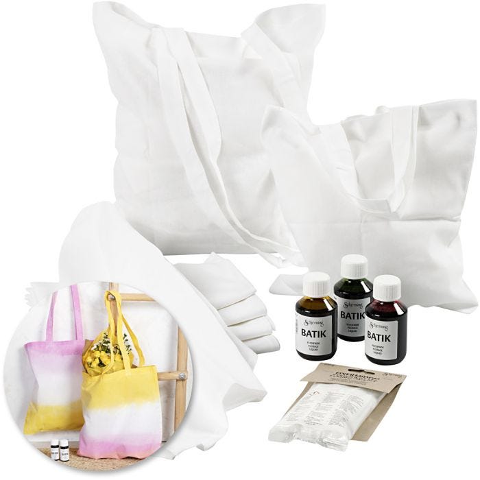 Kit – Strofinacci e bustine tinti in batik, 1 set