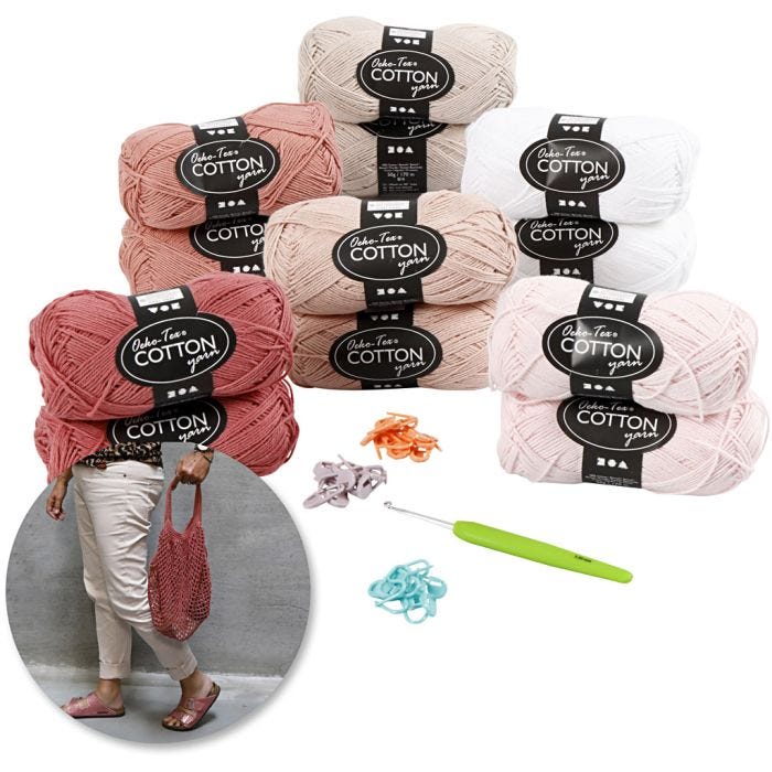 Kit - Uncinetto, rosato, 1 set