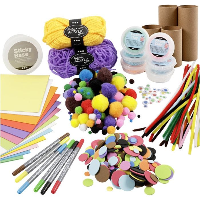 Kit – Figure realizzate con tubi di cartone, colori vivaci, 1 set