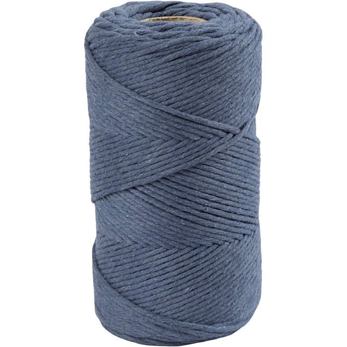 Corda per Macramé, L: 198 M, diam 2 mm, blu, 330 g/ 1 rot.