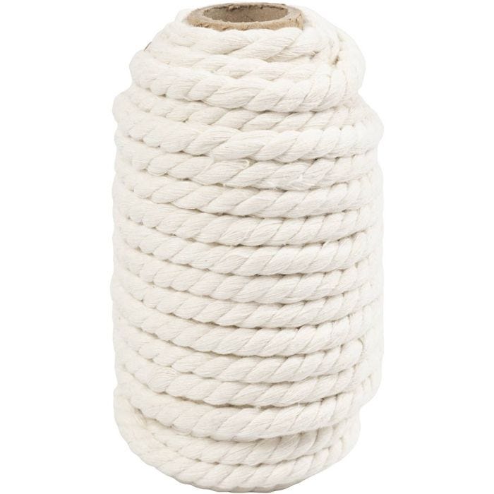 Corda per macramé, L: 12 M, diam 8,5 mm, avorio, 300 g/ 1 rot.