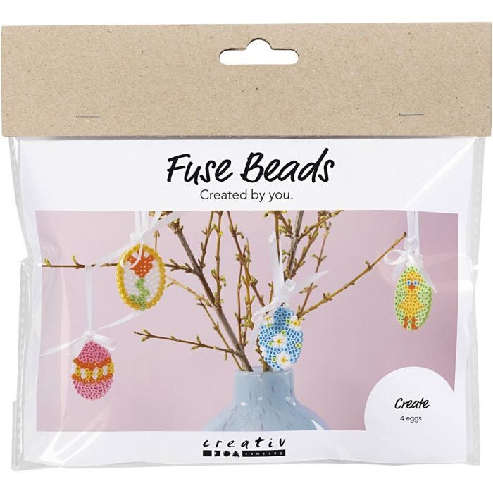 Kit Fai da te Mini Perline da fondere, Decorazioni con uova da appendere, colori asst., 1 conf.
