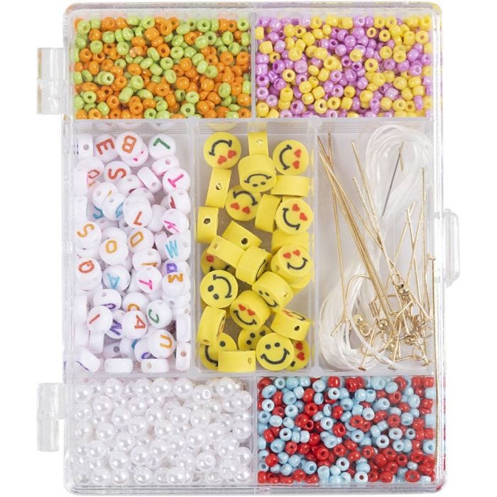 Kit Fai da te Misto Creazione di Gioielli, Mix arcobaleno, colori arcobaleno, 1 conf.