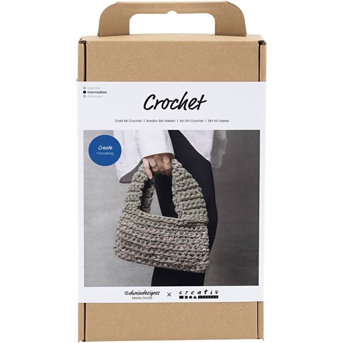 Kit Fai da te Uncinetto, Borsa spessa, verde oliva, 1 conf.