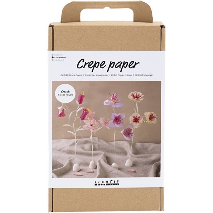 Kit Fai da te Carta Crespa, Fiore, colori pastello, 1 conf.