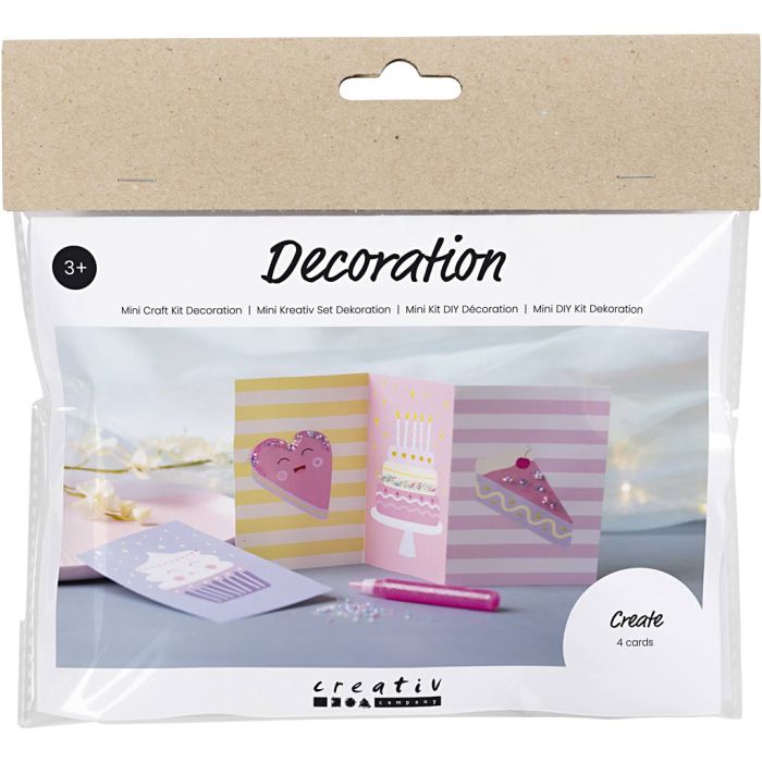 Kit Fai da te Mini Decorazioni, Torte, pastel pink, lilla pastello, giallo pastello, 1 conf.