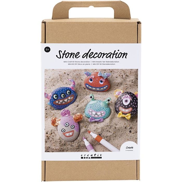Kit Fai da te Decorazione delle Pietre, Mostro, colori asst., 1 conf.