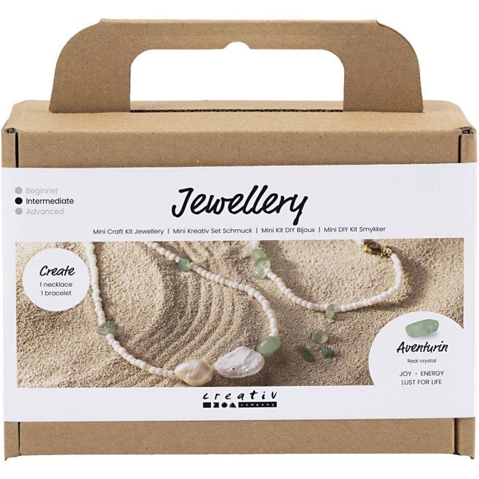 Kit Fai da te Mini Gioielli, Collana e bracciale avventurina, 1 conf.