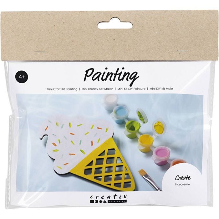 Kit Fai da te Mini Pittura, Cono gelato, colori asst., 1 conf.