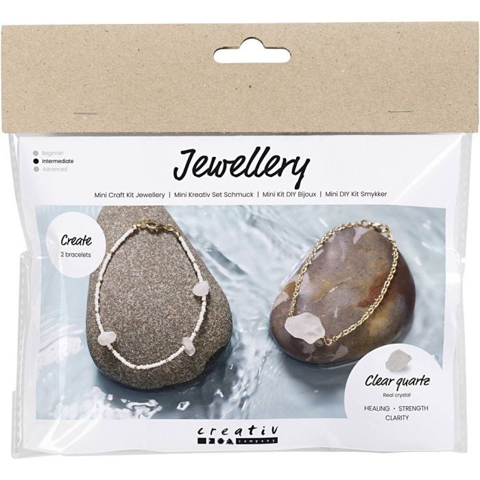 Kit Fai da te Mini Gioielli, Bracciale in cristallo di rocca, 1 conf.