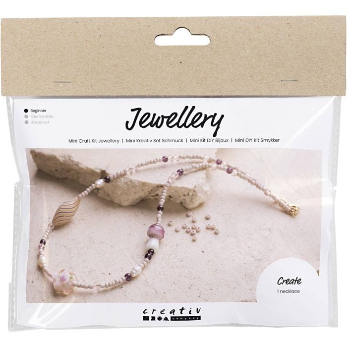 Kit Fai da te Mini Gioielli, Collana spessa, armonia rosato, 1 conf.